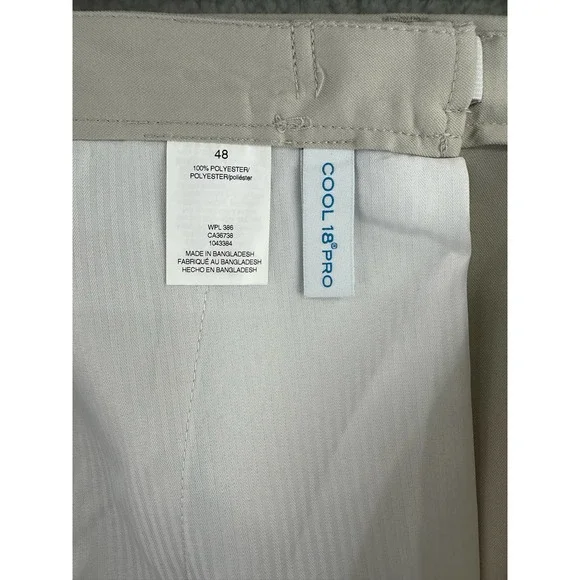 HAGGAR Mens Big & Tall Cool 18 PRO Classic-Fit Stretch Flat Tan Shorts Size 48 - Picture 11 of 11